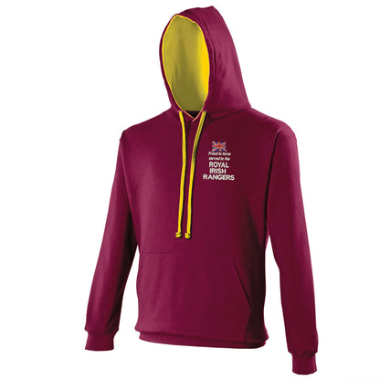 Proud to Have Served in The Royal Irish Rangers Embroidered Contrast Hoodie