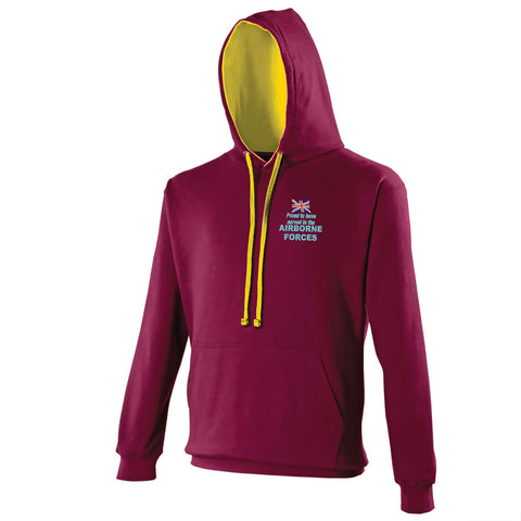 Proud to Have Served in The Airborne Forces Embroidered Contrast Hoodie