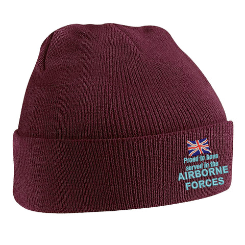 Proud to Have Served in The Airborne Forces Embroidered Beanie Hat