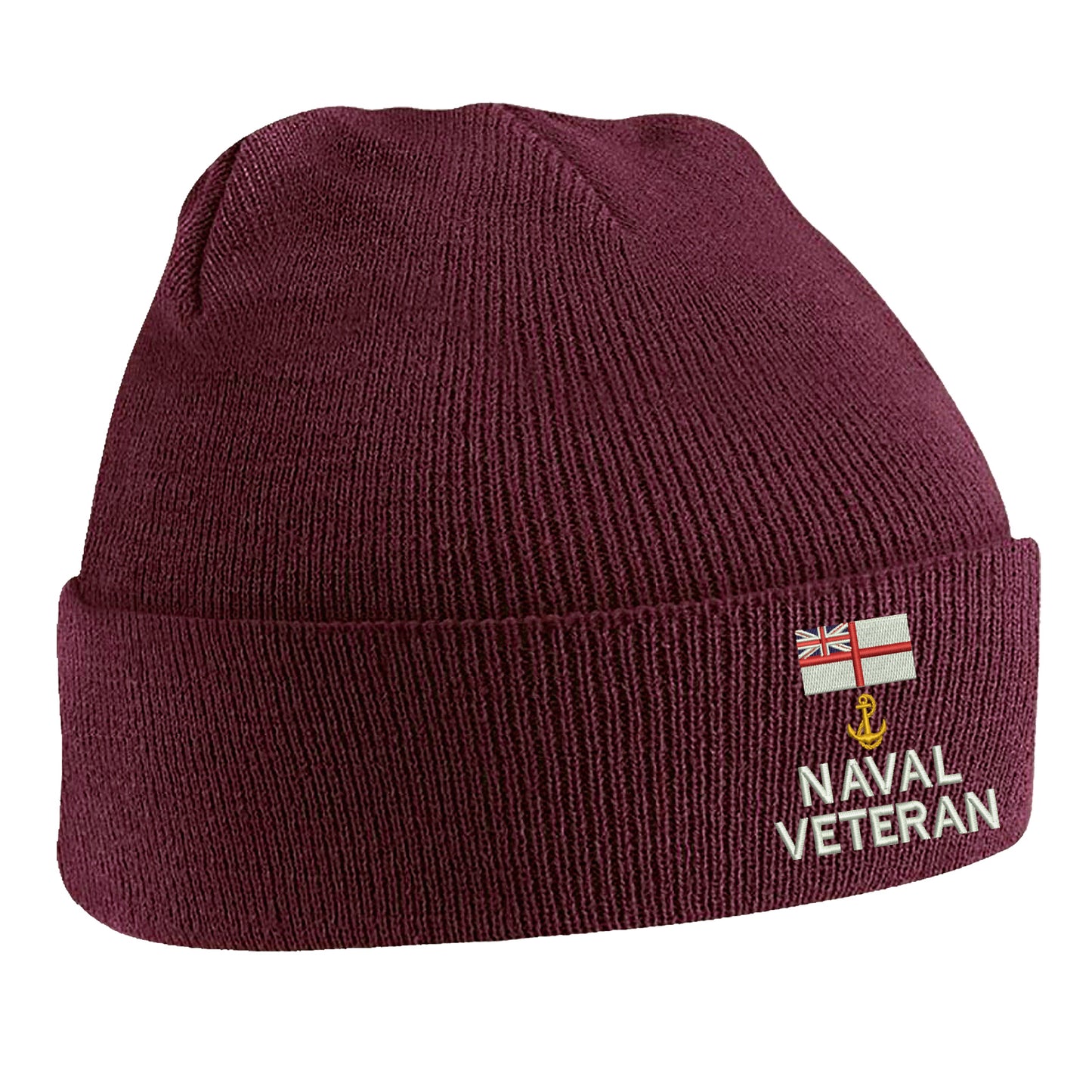 White Ensign Naval Anchor Veteran Beanie Hat