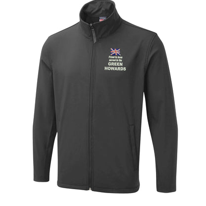 Proud to Have Served in The Green Howards Embroidered Lightweight Soft Shell Jacket