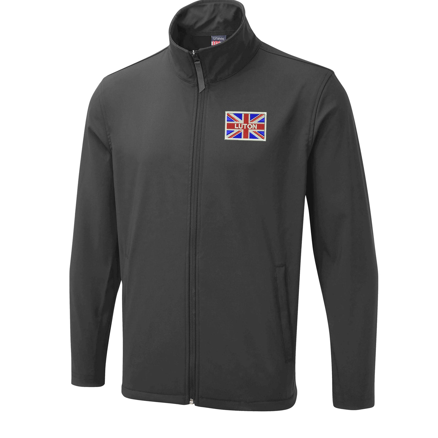 Luton Coloured Union Jack Embroidered Lightweight Soft Shell Jacket