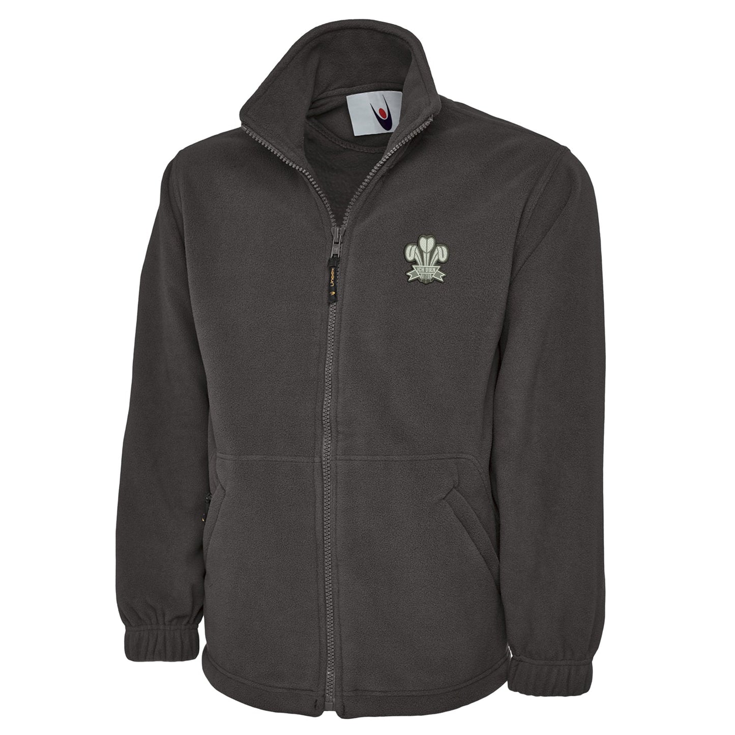 Retro Wales Rugby 1905 Embroidered Premium Fleece - Charcoal 4XL