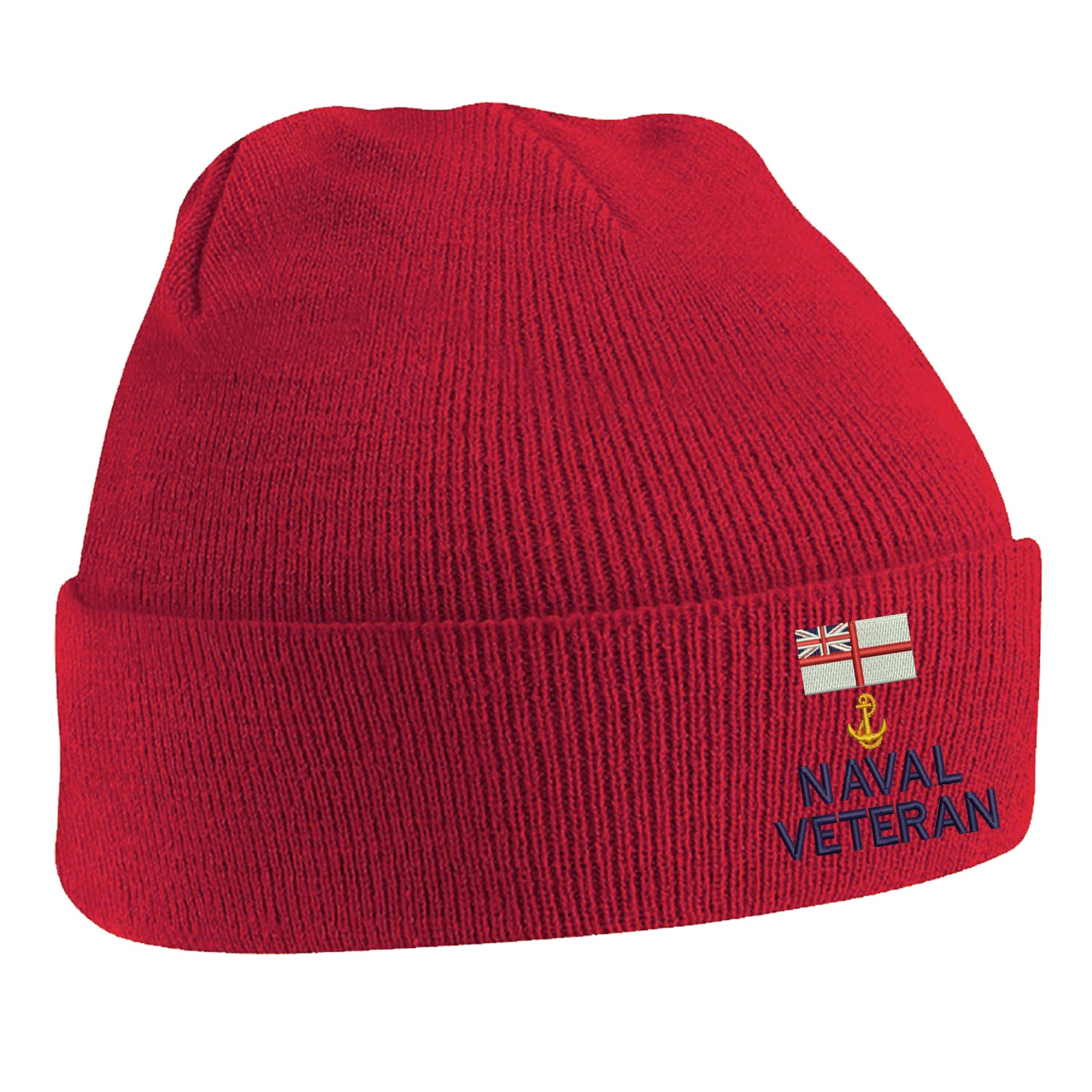 White Ensign Naval Anchor Veteran Beanie Hat