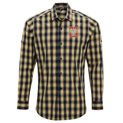 Retro Poland Embroidered Long Sleeve Mulligan Check Shirt