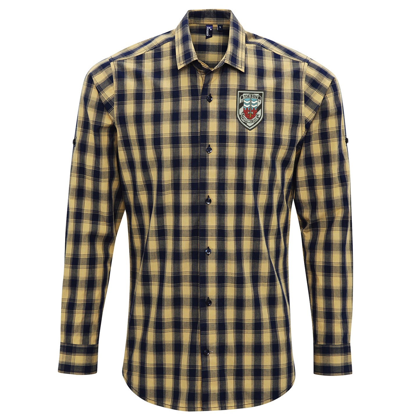 Retro Bath City Embroidered Long Sleeve Mulligan Check Shirt