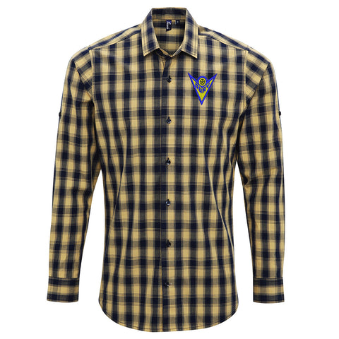 Retro Bury 1974 Embroidered Long Sleeve Mulligan Check Shirt