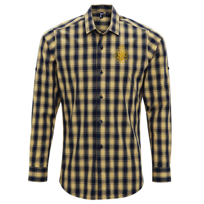 RAF Cap Badge  Embroidered Long Sleeve Mulligan Check Shirt