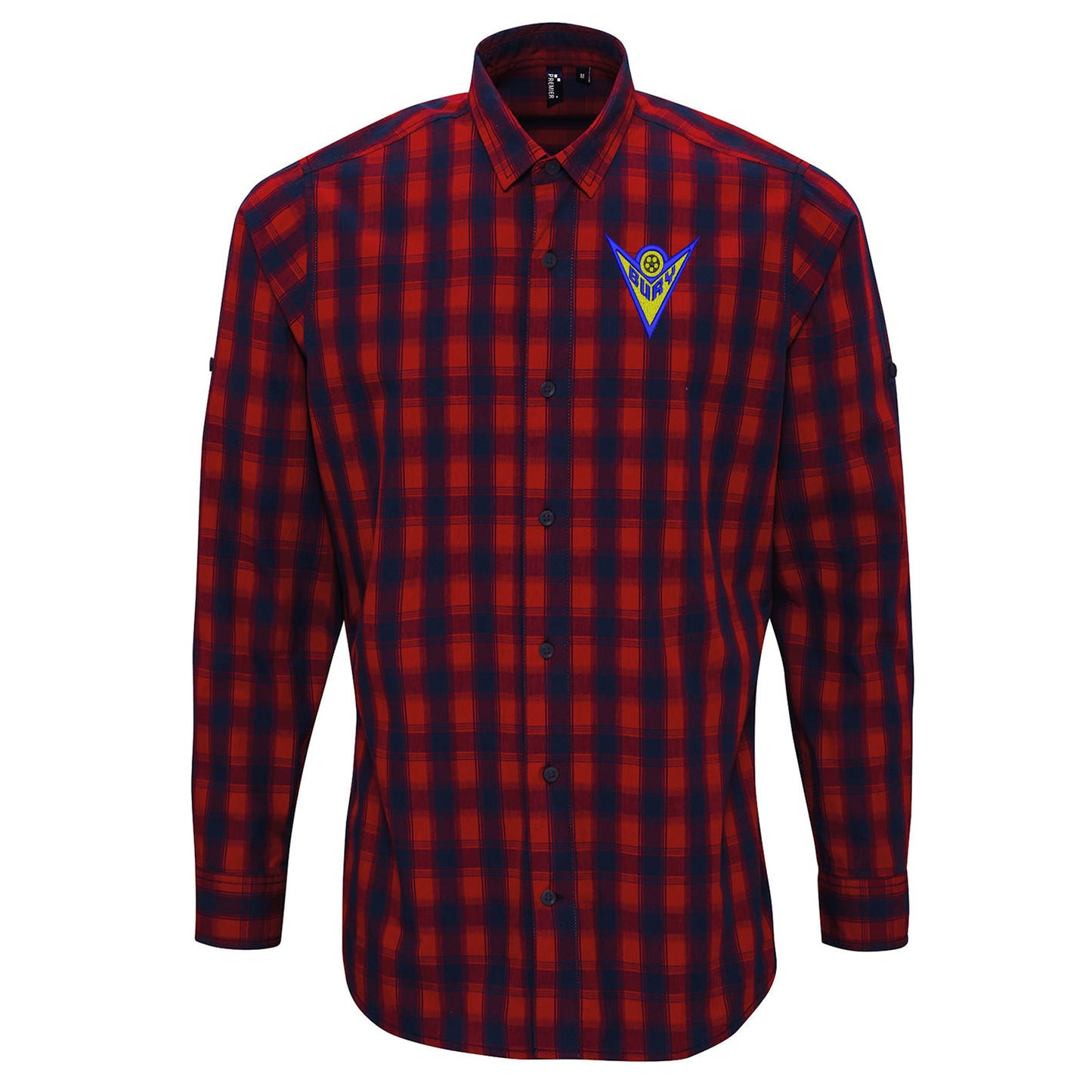 Retro Bury 1974 Embroidered Long Sleeve Mulligan Check Shirt