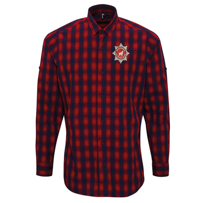 Hertfordshire Fire Service Embroidered Long Sleeve Mulligan Check Shirt