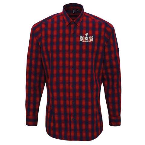 Robins It's a Way of Life Embroidered Long Sleeve Mulligan Check Shirt