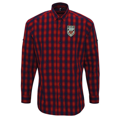 Retro Bath City Embroidered Long Sleeve Mulligan Check Shirt