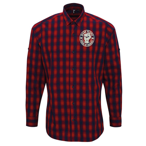 Dark Blues Pride of Dundee Embroidered Long Sleeve Mulligan Check Shirt