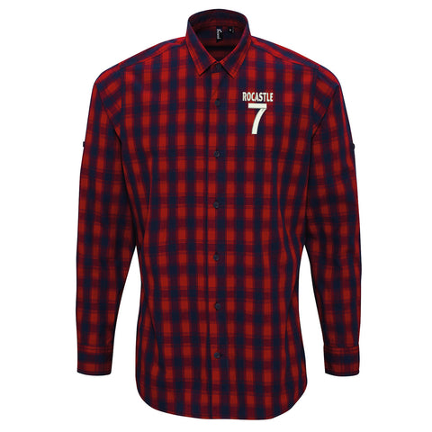 Rocastle 7 Embroidered Long Sleeve Mulligan Check Shirt