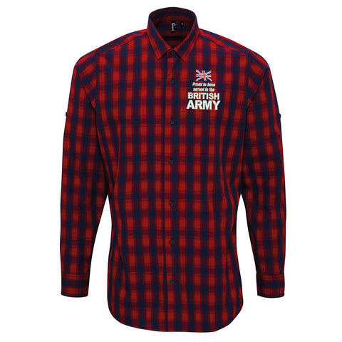 Proud to Have Served in The British Army Check Long Sleeve Shirt