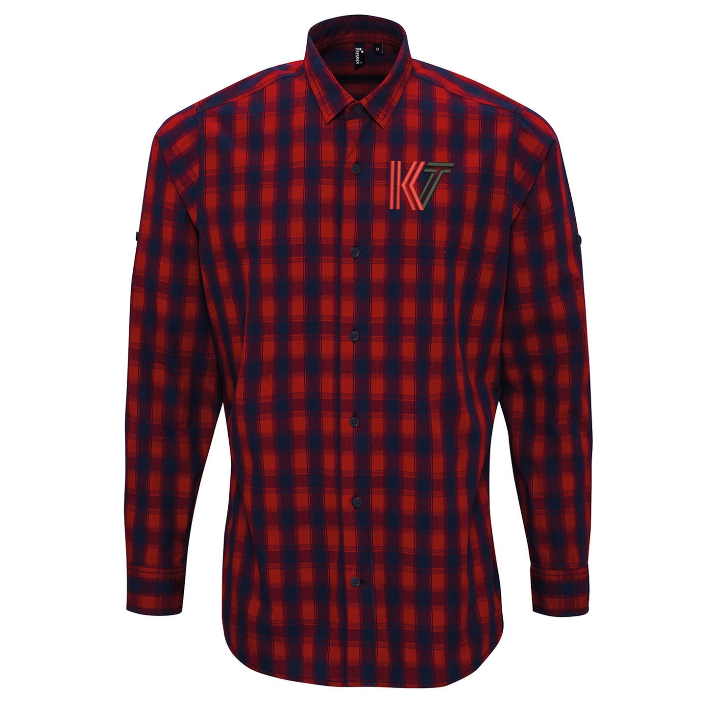 Retro Kettering Town Embroidered Long Sleeve Mulligan Check Shirt