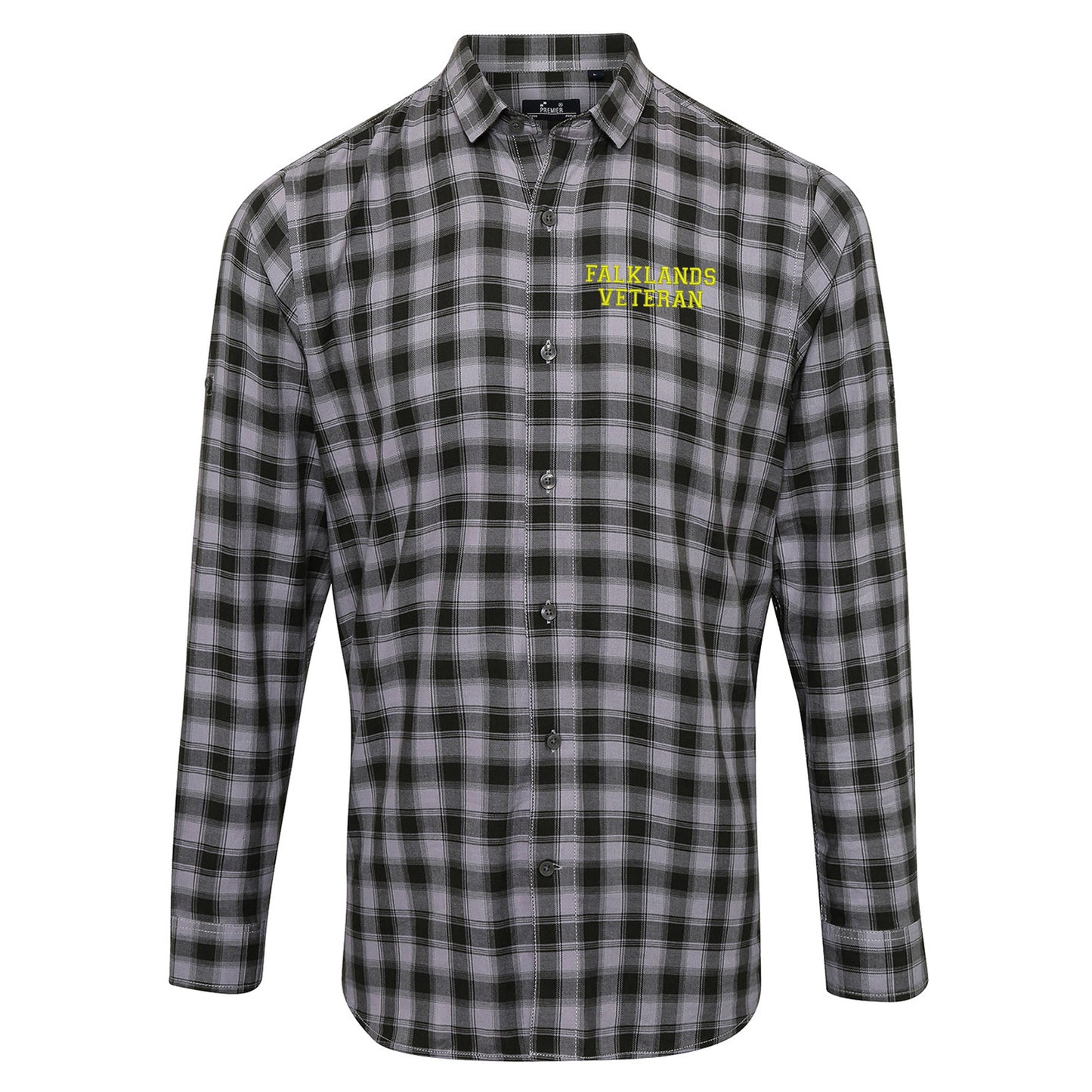 Falklands Veteran Embroidered Long Sleeve Mulligan Check Shirt