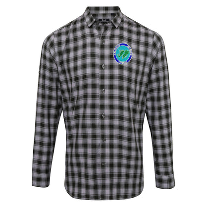 Falkland Islands Veteran Embroidered Long Sleeve Mulligan Check Shirt