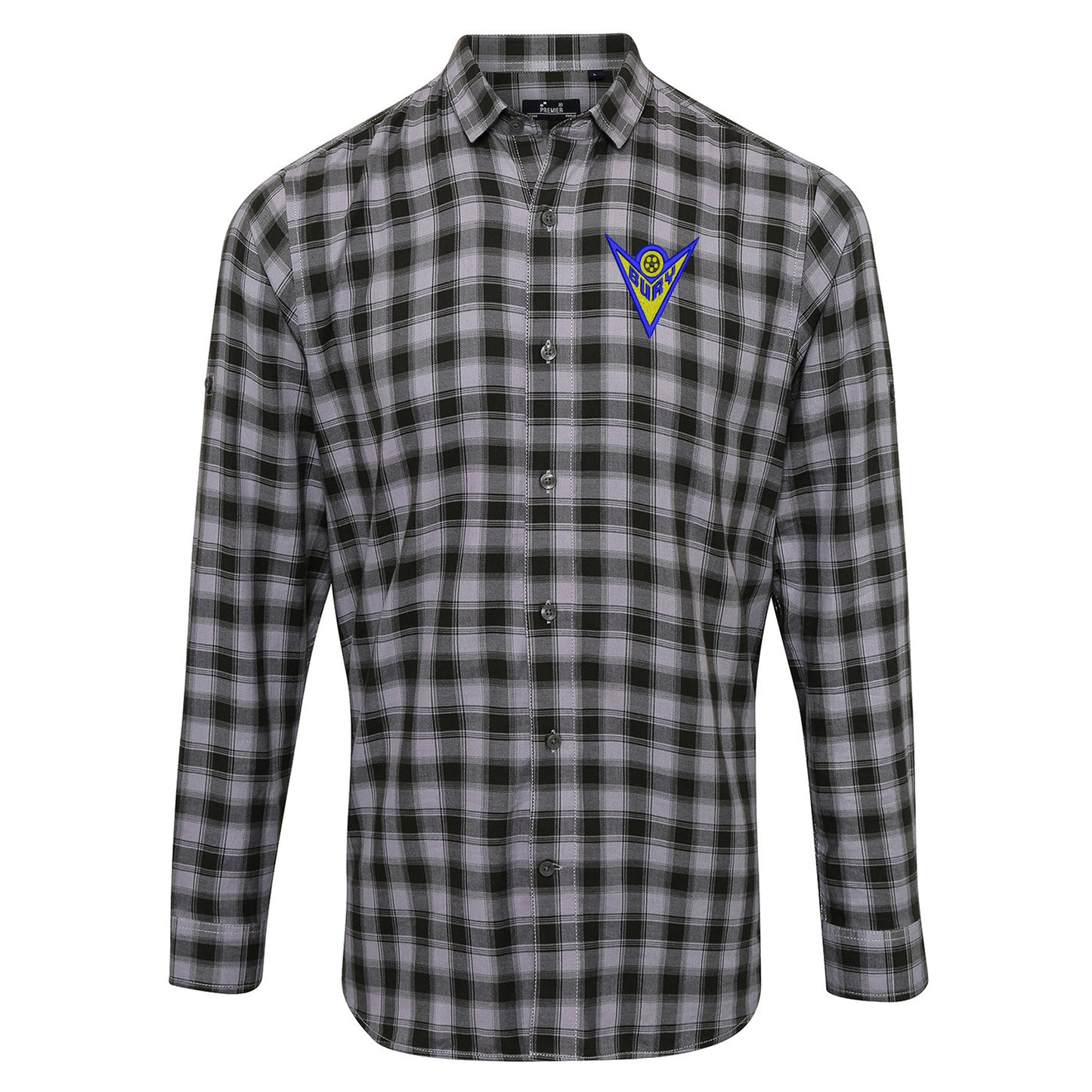 Retro Bury 1974 Embroidered Long Sleeve Mulligan Check Shirt