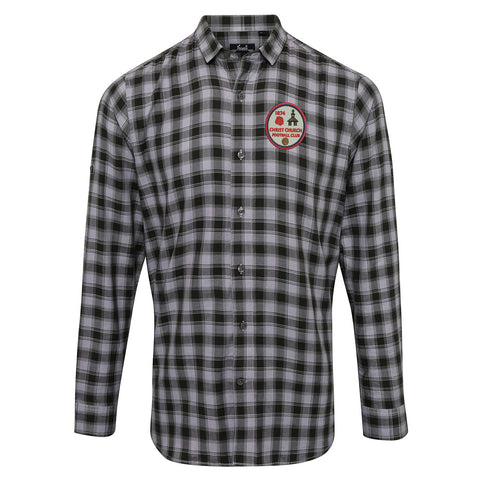 Retro Christ Church FC Embroidered Long Sleeve Mulligan Check Shirt