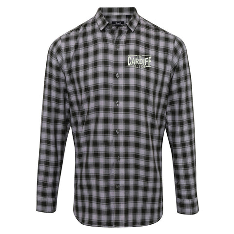 I'm Cardiff Till I Die Embroidered Long Sleeve Mulligan Check Shirt