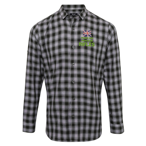 Proud to Have Served in The Rifles Embroidered Long Sleeve Mulligan Check Shirt