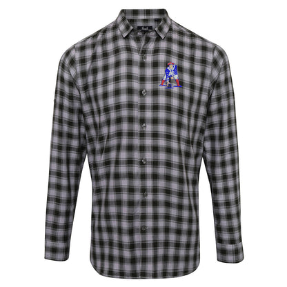 Retro New England Patriots 1972 Embroidered Long Sleeve Mulligan Check Shirt