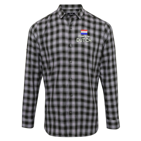 Proud to be Dutch Embroidered Long Sleeve Mulligan Check Shirt