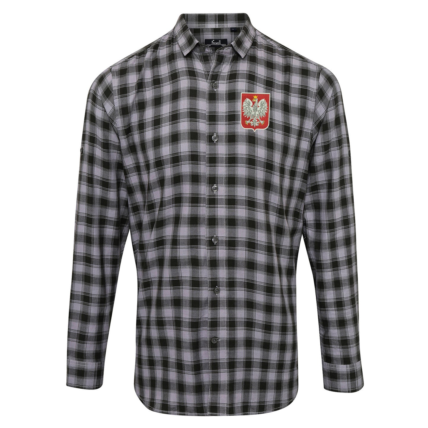 Retro Poland Embroidered Long Sleeve Mulligan Check Shirt