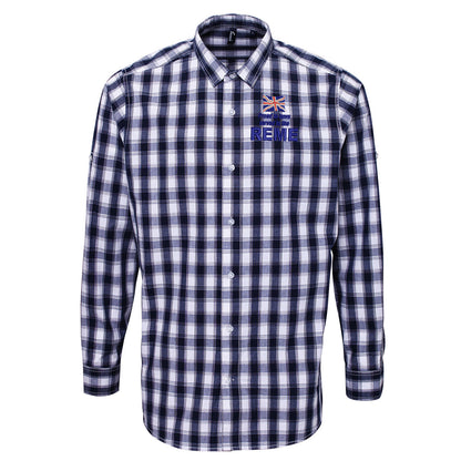 Proud to Have Served in The REME Embroidered Long Sleeve Mulligan Check Shirt