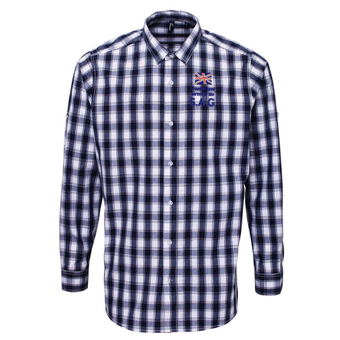 Proud to Have Served in The SAG Embroidered Long Sleeve Mulligan Check Shirt