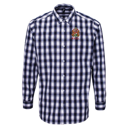 Retro Bristol City 1950s Embroidered Long Sleeve Mulligan Check Shirt