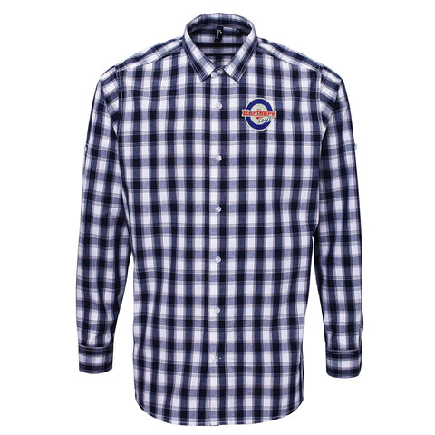 Northern Soul Roundel Embroidered Long Sleeve Mulligan Check Shirt