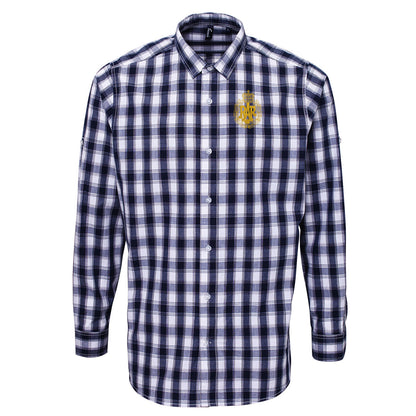 RAF Cap Badge  Embroidered Long Sleeve Mulligan Check Shirt