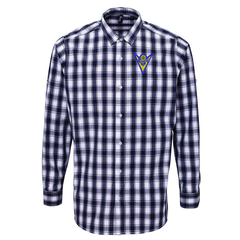 Retro Bury 1974 Embroidered Long Sleeve Mulligan Check Shirt