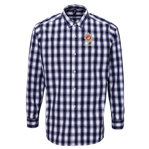 Hertfordshire Fire Service Fire Cadet Embroidered Long Sleeve Mulligan Check Shirt