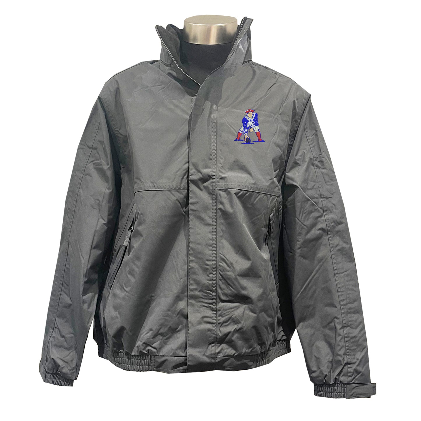 Retro New England Patriots 1972 Embroidered Premium Outdoor Jacket - Deep Grey Black 3XL