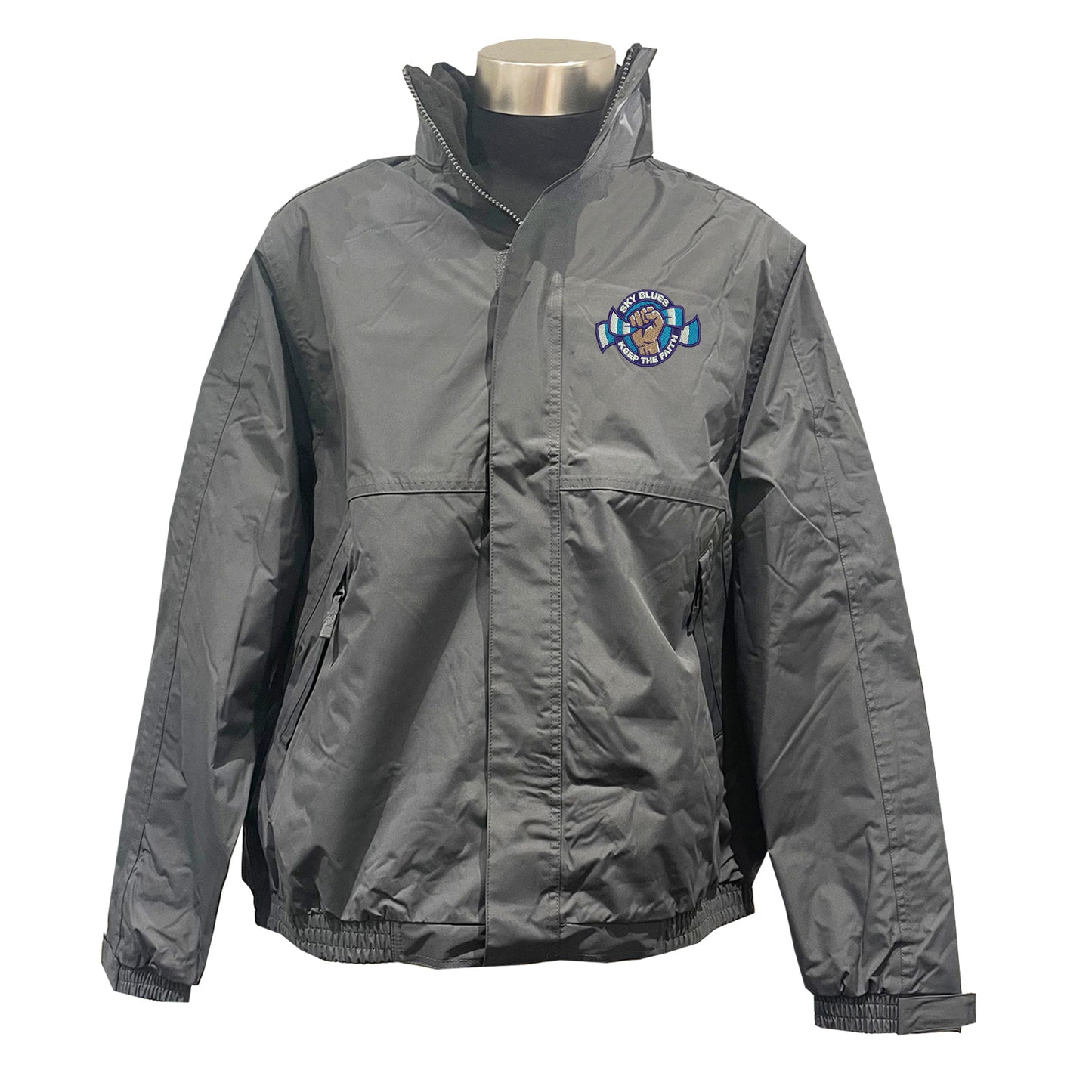 Sky Blues Keep The Faith Embroidered Premium Outdoor Jacket