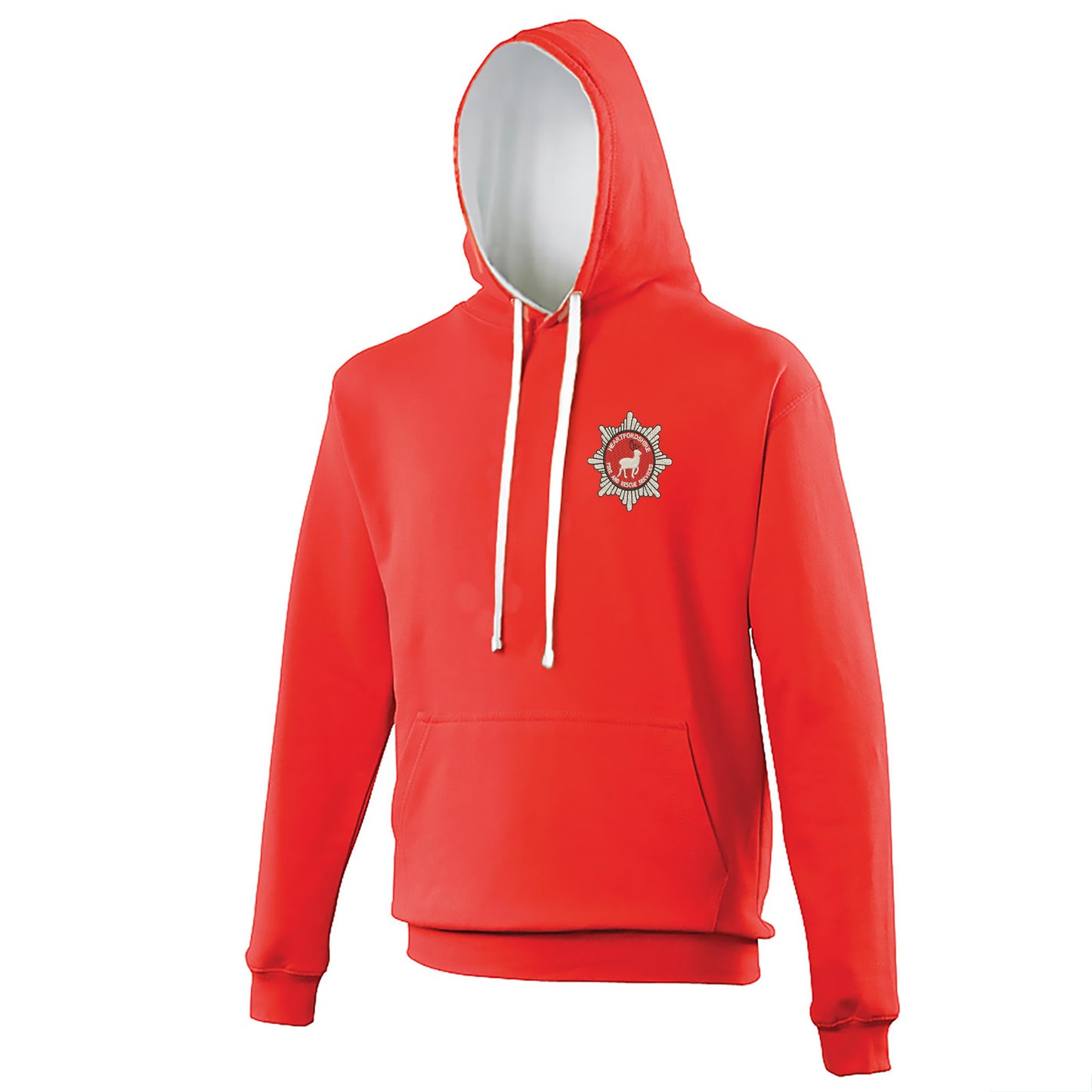 Hertfordshire Fire Service Embroidered Contrast Hoodie