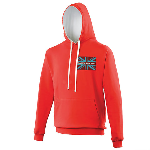 Claret & Blue Army Coloured Union Jack Hoodie