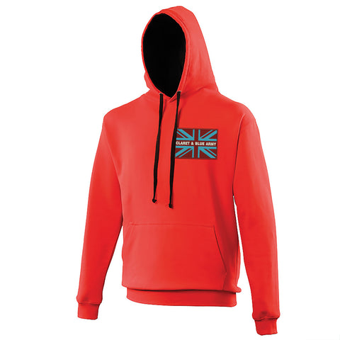 Claret & Blue Army Coloured Union Jack Hoodie