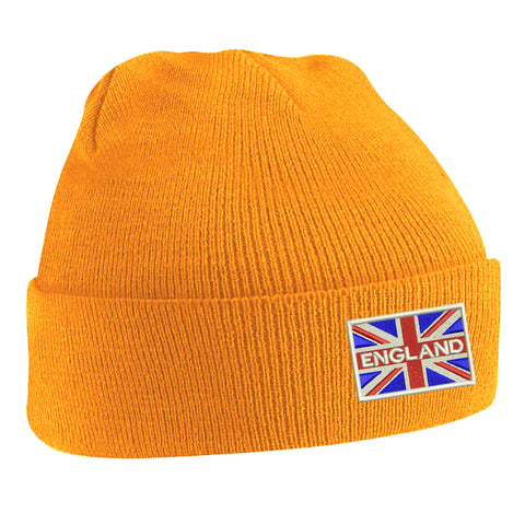 England Coloured Union Jack Embroidered Beanie Hat