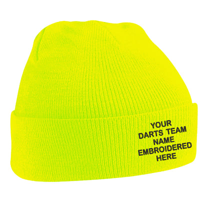 Personalised Darts Team Embroidered Beanie Hat