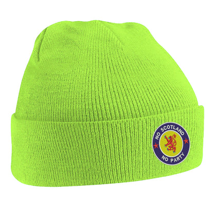 No Scotland No Party Embroidered Beanie Hat