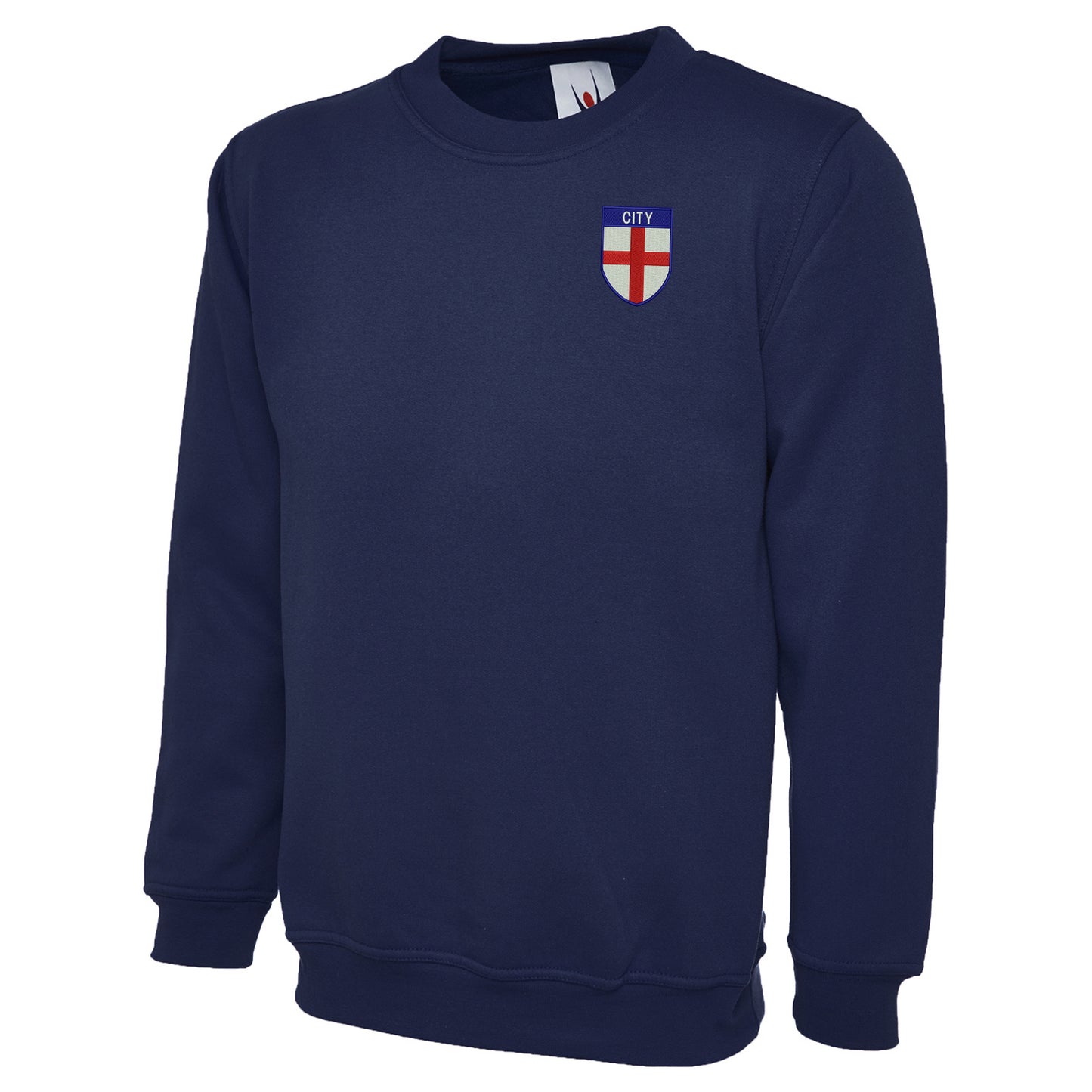 City Flag of England Shield Embroidered Classic Sweatshirt