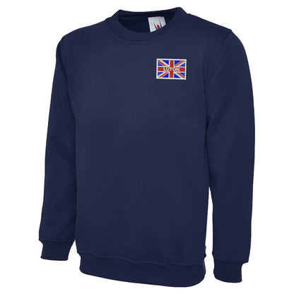 Luton Coloured Union Jack Embroidered Classic Sweatshirt