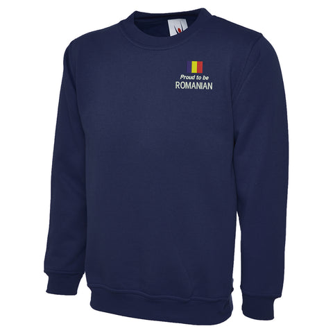 Proud to be Romanian Embroidered Classic Sweatshirt