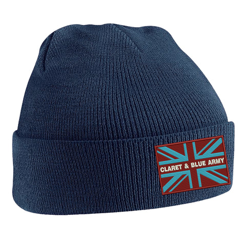 Claret & Blue Army Coloured Union Jack Beanie Hat