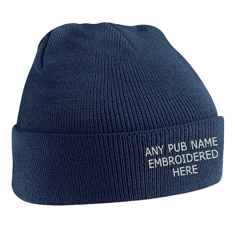 Personalised Embroidered Pub Embroidered Beanie Hat
