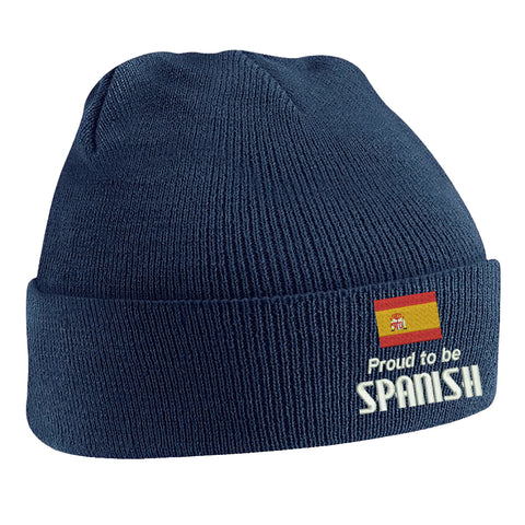 Proud to be Spanish Embroidered Beanie Hat